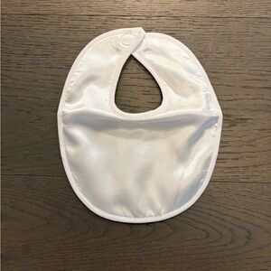 Baptism White satin bib brand new